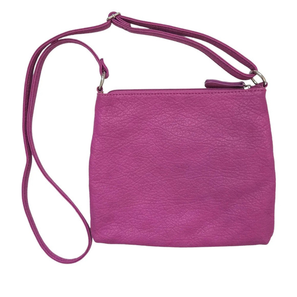 Nine West Fuchsia Pink Pebbled Leather Crossbody Handbag - Picture 2 of 6